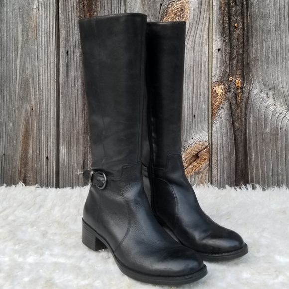 Franco Sarto Shoes - 8 Boots Franco Sarto Leather Riding Black Tall